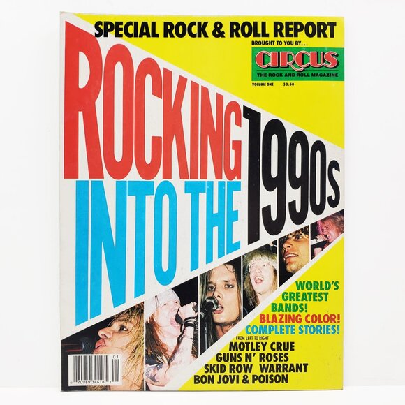 Circus Magazine Rocking Into 1990s VTG Guns n Roses Bon Jovi Skid Row '89 Unread - Picture 1 of 11